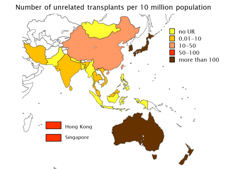16.Number of unrelated transplants per 10 million population (2019).PNG